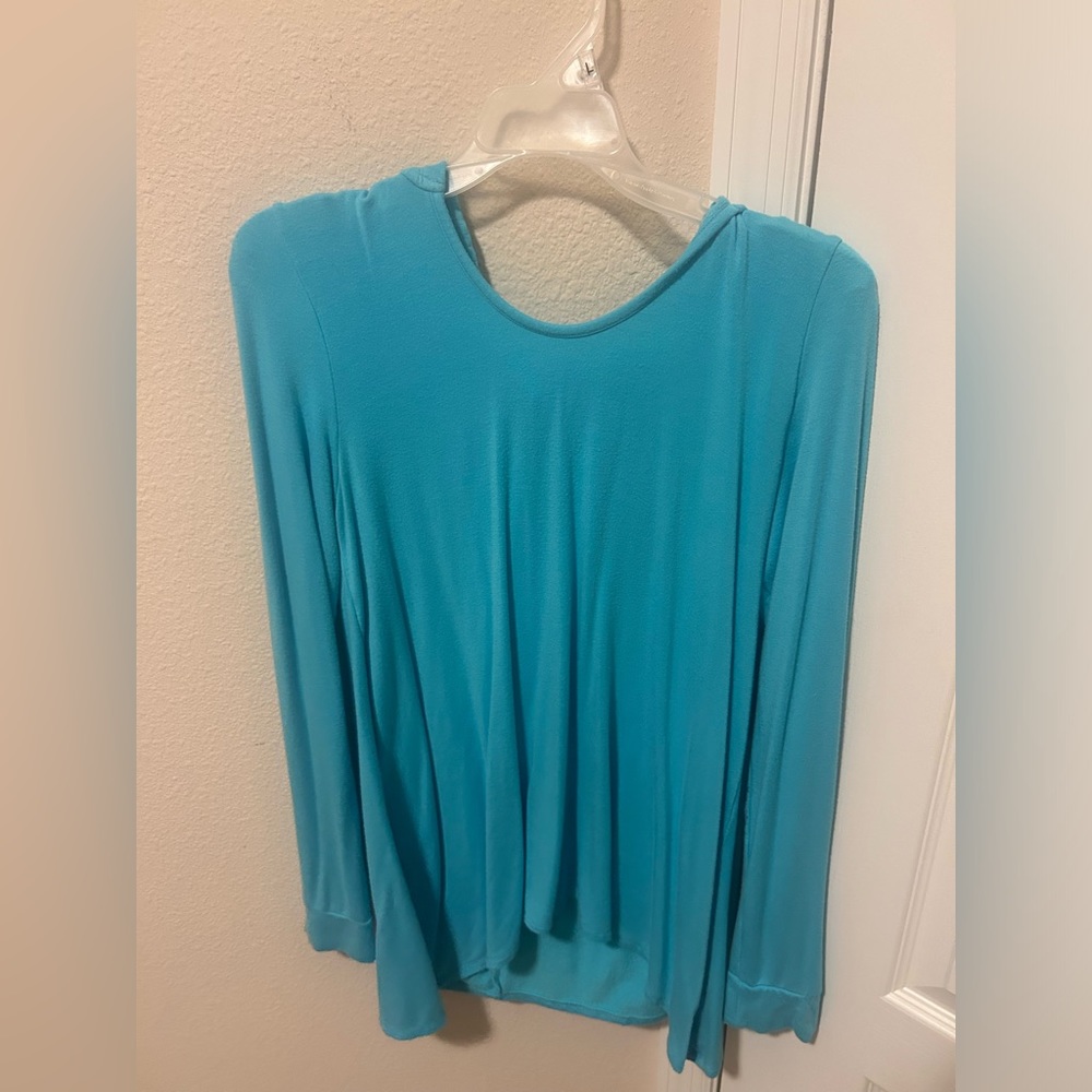 Blue swoop line sweater
